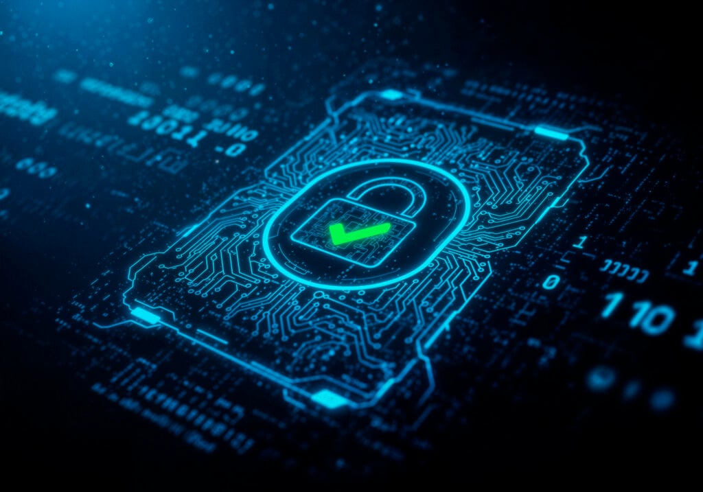 נייד מואר עם וי ירוק