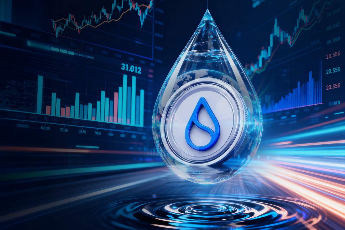 מטבע SUI על רקע גרפים, ביטס אוף גולד