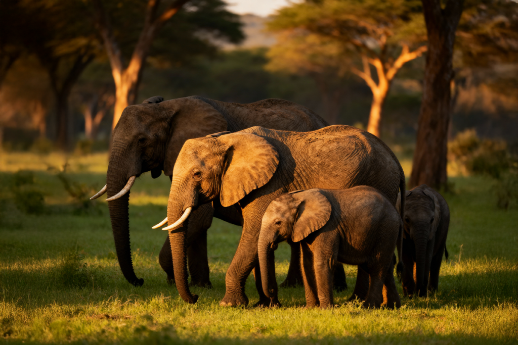 פיל גדול וקטן בטבע